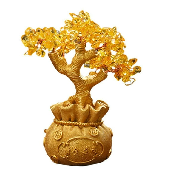 GROWTH TANK Arbre à Argent Feng Shui Apporter des Sculptures Bonsaï Citrine Fortune pour S