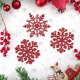 thumbnail image 3 of 12 PCS 3.9-Inch Glitter Snowflake Ornaments, Plastic Xmas Tree Decorations for Christmas, Holiday, and Winter Home Decor, 3 of 10