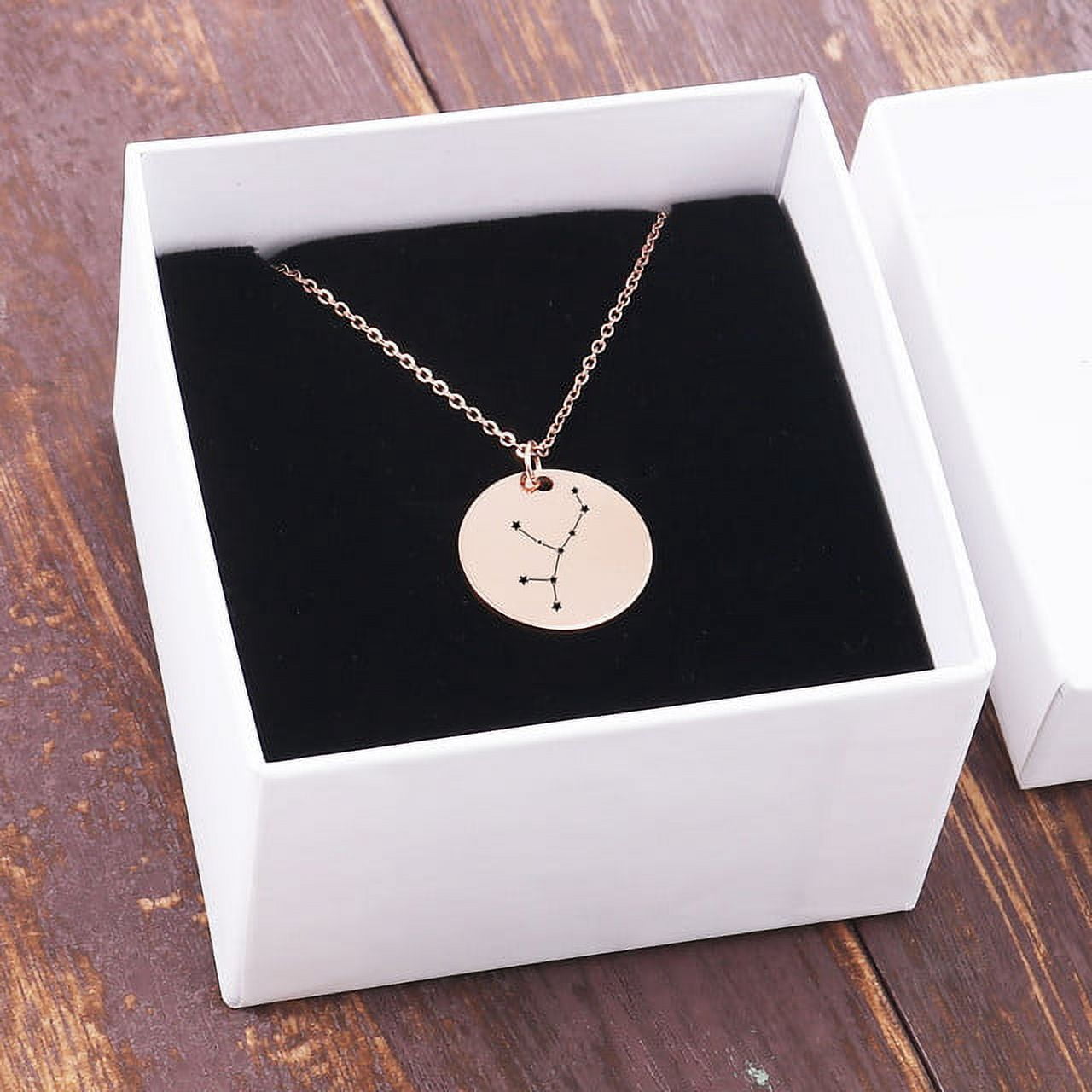 Zodiac Jewelry - Horoscope Constellation Necklace - Zodiac Birthday Gift with Back Can Engraved Name - Zodiac Gift for Girl