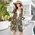 thumbnail image 4 of joogoo Women's Vintage Gold Dollar and Chain Beach Cover Up Kimono Swimsuit Summer Cardigan Swimwear S, 4 of 6