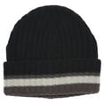thumbnail image 2 of Sakkas Nixon Unisex Ribbed Stripe Beanie Cap - 2-Black - One Size Regular, 2 of 2