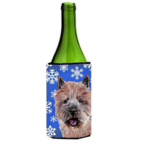 

Norwich Terrier Winter Snowflakes Wine bottle sleeve Hugger 24 Oz.