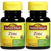 Nature Made Zinc 30 mg 100 Tablets Pack of 2