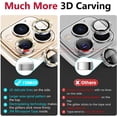 thumbnail image 3 of PINHEN  for iPhone 13 Pro - iPhone 13 Pro Max Camera Lens Protector, 9H Tempered Glass Camera Cover Screen Protector Metal Individual Ring for iPhone 13Pro 6.1 inch iPhone 13 ProMax 6.7 inch, 3 of 7