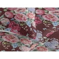 thumbnail image 3 of Ambesonne Vintage Quilted Bedspread Set 3 Pcs, Watercolor Summer Flowers, Twin, Dark Coral and Sage Green, 3 of 4