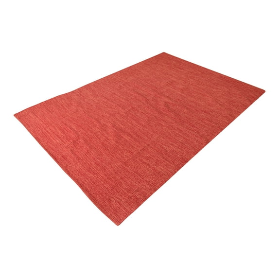 Red & Orange 5x7' Area Rug Cotton Lightweight Reversible Handmade Rug for Living room, Bedroom Home Décor, Easy Clean