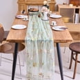 thumbnail image 4 of Spring Summer Florals Seasonal Tulle Table Runner Easter Decor Cheesecloth ,Lace Embroidery Table Runner for Home Party Indoor Decoration, 4 of 5