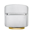 thumbnail image 4 of Benjara Xion 30" Swivel Accent Chair- White Fabric Upholstery- Gold Iron Base, 4 of 5