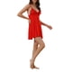 thumbnail image 4 of INSPIRAR CHIC Lencería de Mujeres Quimono de Encaje Vestido de Dormir con Cuello en V Tirantes Mini Bata XL Roja, 4 of 6