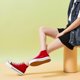 thumbnail image 5 of Zapatos de lona con plataforma alta para mujer, cómodas zapatillas de lona con plataforma alta a la moda para mujer, lindas zapatillas de lona de media pantorrilla., 5 of 5