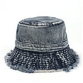 thumbnail image 1 of Sombrero de pescador de mezclilla vieja lavada retro con circunferencia de 56-58 cm, sombrero de lavabo para verano para hombres y mujeres, 1 of 6