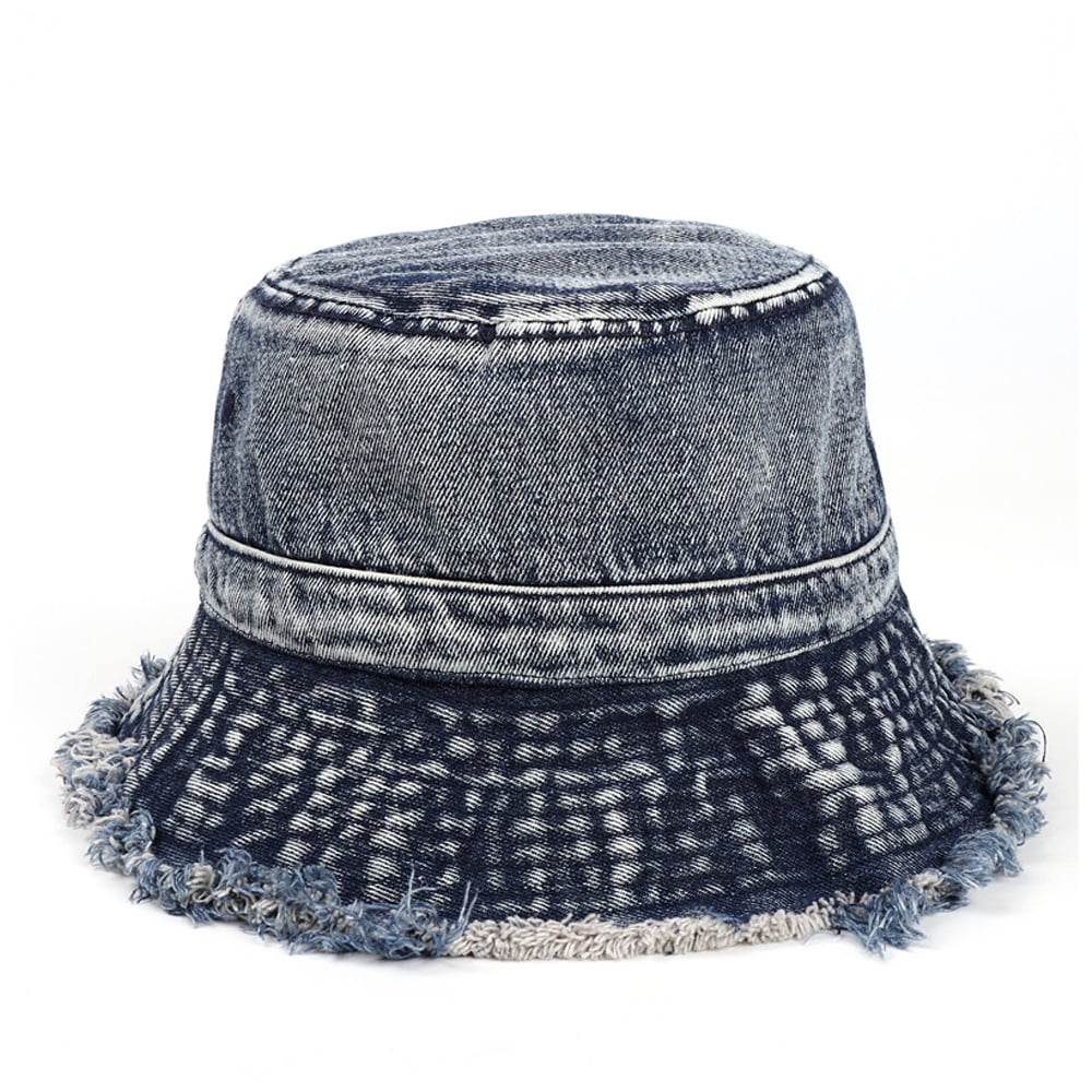 56-58cm hat circumference retro washed old denim fisherman hat men 
