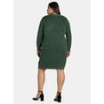 thumbnail image 2 of Terra & Sky Women's Plus Size Scoop Neck Leopard Print Sweater Dress, 0X-4X, 2 of 4