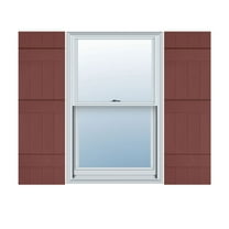 Ekena Millwork 14"W x 58"H Mid-America Vinyl, TailorMade Four Board Joined (3 Batten), Board-n-Batten Shutters, w/Installation Shutter-Lok's (Per Pair), 027 - Burgundy Red
