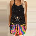thumbnail image 6 of absuyy Women Dresses Plus Round neck Leisure Dresses Printed Loose Sleeveless Printed Sexy Fashion Dresses Multicolor Trendy Skirt Size M, 6 of 8