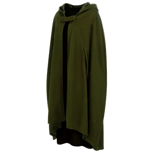 CSChome Poncho Imperméable d'Hiver pour Femmes - Épais Ample Chaud Coupe-Vent Style Médiéval avec Capuche