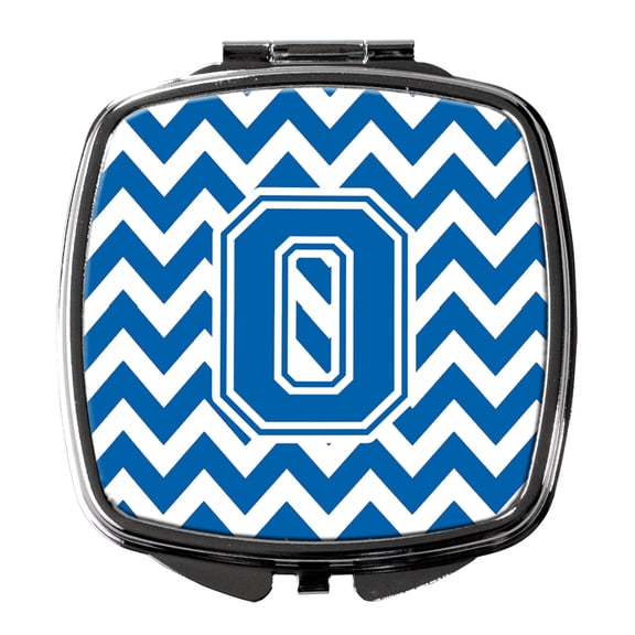 Letter O Chevron Blue and White Compact Mirror CJ1056-OSCM