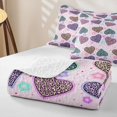 thumbnail image 4 of Erosebridal Abstract Chic Leopard Print Quilt Full,Colorful Loves Pattern Full Bedspread Sets For Men Women,3 Pieces, 4 of 7