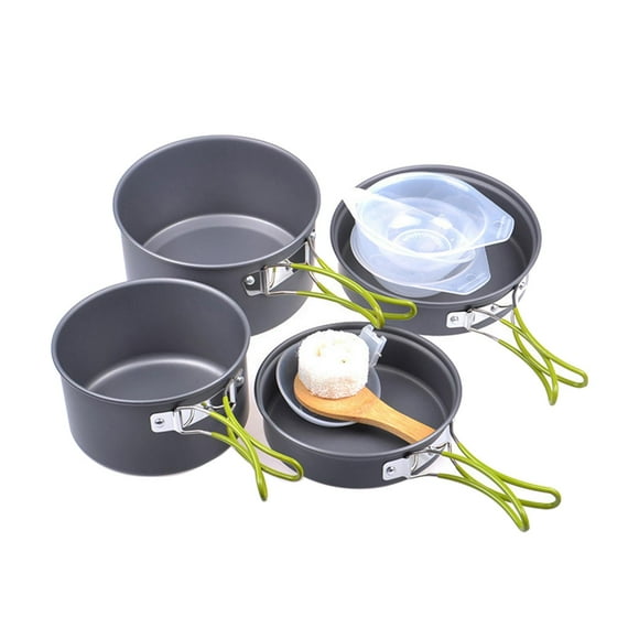 11 in 1 Portable Camping Cookware Picnic Folding Aluminium Cooking Bowl Plate Spoon Campfire Utensils Backpacking Gear