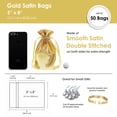 thumbnail image 4 of Bolsas de regalo Knitial Gold Satin de 12,7 x 20,3 cm para joyas, paquete de 50, 4 of 7