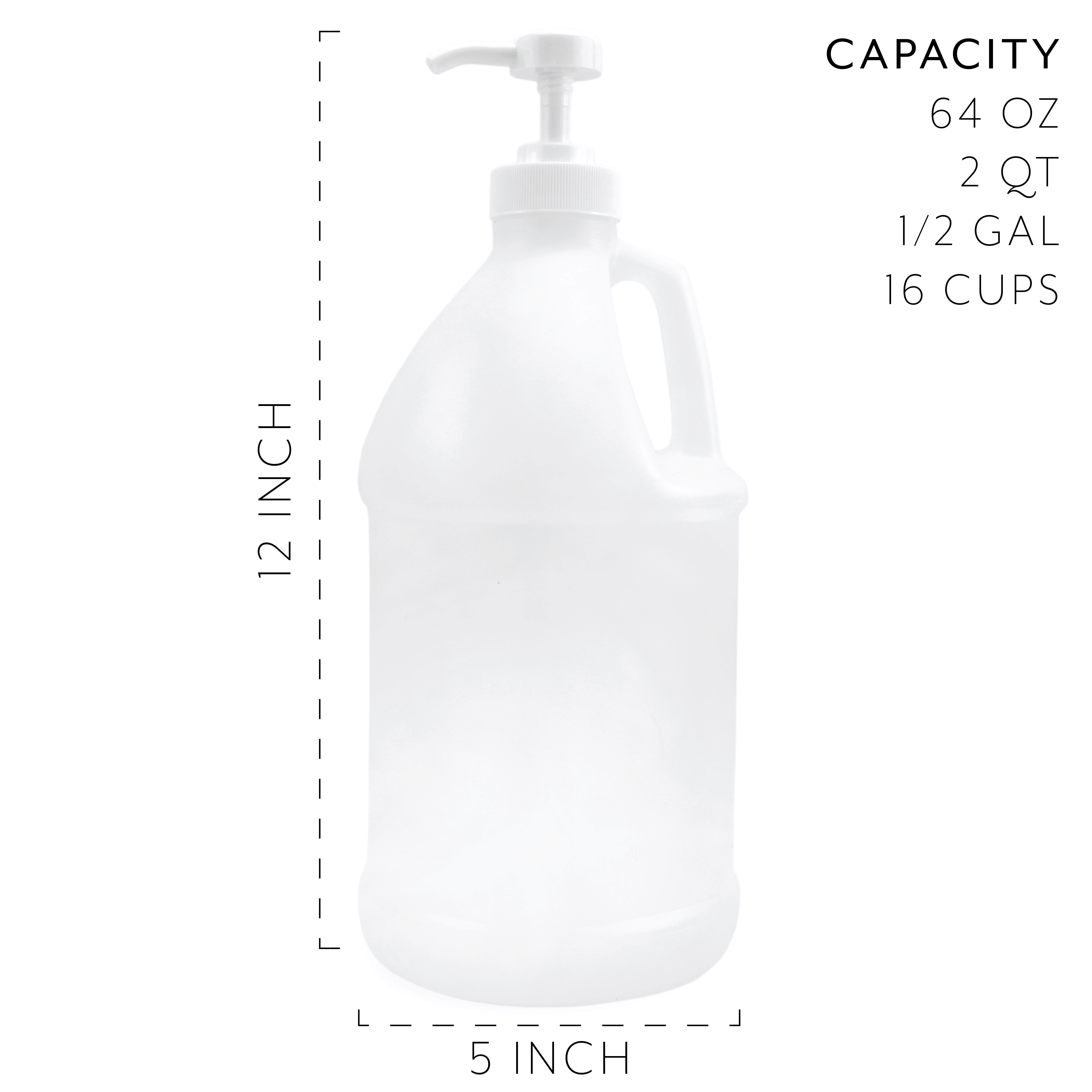 1/2 Gallon (64 oz.) Translucent HDPE Jug with Handle