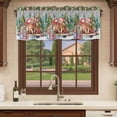 thumbnail image 6 of Christmas Curtain Valances for Windows, Kitchen Valance Window Treatments Panel 2 Pack, Winter Xmas Tree Gingerbread Dogs Red Truck Grey Rod Pocket Short Curtains for Bathroom Bedroom 42 x 12 Inch, 6 of 8