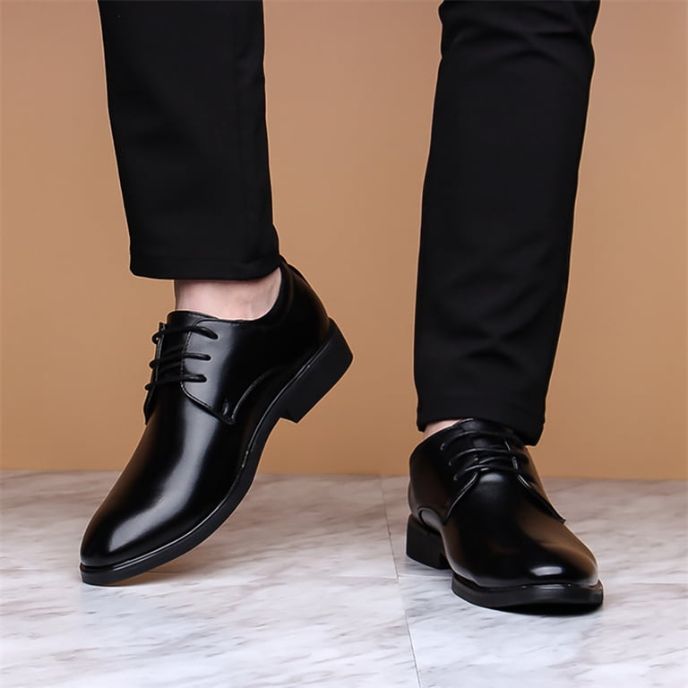 Men\'s Platform Oxford Dress Shoes Lace Up Round Toe Office Casual Zshosam Men main image 4