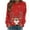 Red, variant on Darzheoy Womens Tops Casual Solid Color Christmas Graphic Pullover Hoodless Printed Sweatshirts Fall Winter Loose Round Neck Fashion Seamless Long Sleeve Blouses