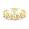 thumbnail image 2 of Round Cut Sparkling Cubic Zirconia Princess Crown Promise Ring For Womens In 14K Yellow Gold Plated 925 Sterling Silver -13, 2 of 7