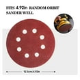thumbnail image 5 of 10 PCS 5 Inch 8-Hole Hook and Loop Sanding Discs Sandpaper Red Round, Hook and Loop Round Sandpaper Pads, Aluminum Oxide Sandpaper Pads, for Random Orbital Sander, 5 of 9