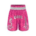 thumbnail image 3 of TiaoBug Kids Muay Thai Boxing Shorts with Gold Dragon Print Elastic Waist Fight Shorts for Training Competition Hot Pink 8, 3 of 7