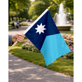 thumbnail image 3 of AGAS New Minnesota Stick Flag 12 x 18 inch Handheld Desk Polyester Flag – 24 inch Wooden Pole with Gold Spear Top, Double Stitched Edges, Reverse Print, Indoor Outdoor Display, 3 of 7