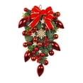 thumbnail image 2 of Hbdhejl Décorations de Noël Couronne de Sorcière d'Halloween Offre de Noël Branches Baies Rouges Cônes de Pin Papillons Rouges Ligature Couronne Décorative, 2 of 8