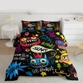 thumbnail image 2 of Homewish Hippie Graffiti Full Size Comforter Sets 3-Piece for Kids Teens Adults,Hip Hop Splash Bedding Comforter Set,Abstract Art Lightweight Bedding Sets,Super Cozy Room Decor,Reversible, 2 of 8