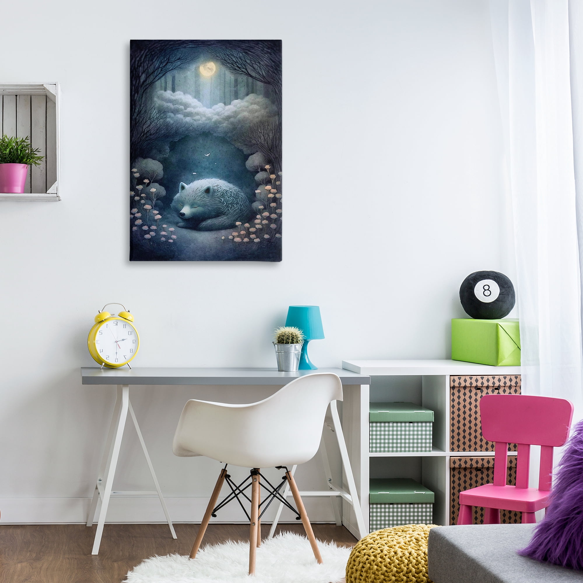 Stupell Industries Mystic White Wolf Landscape Painting Gallery Wrapped Canvas Art Print Wall Art, 24 x 36