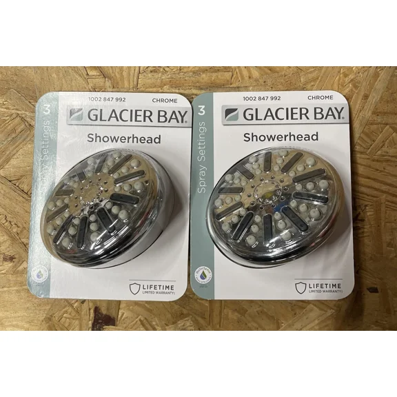 Glacier Bay 3.5 In Fixed Shower Head 3-Spray Patterns Single Wall Mount (2-Pack)