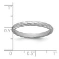 thumbnail image 2 of Silicone Metallic Silver 3mm Braided Band Size 8 Ring for Women and Men, 2 of 2