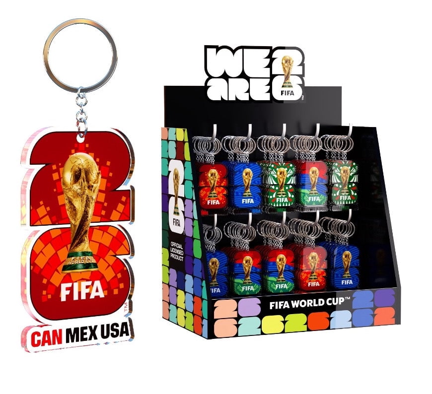 FIFA World Cup 2026 Soccer 3D Trophy Keychain with Official Emblem