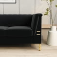 thumbnail image 6 of Canddidliike Mid-Century Modern Tufted Velvet Couch Extra-Deep Down-Filled Sofa in Black, 6 of 8