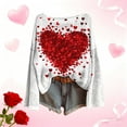 thumbnail image 6 of Xdegoge Valentine Sweater for Women Pullover Ribbed Knit Long Sleeve Oversized Sweaters Heart Graphic Fashion Dressy Casual Crewneck Tops, 6 of 6