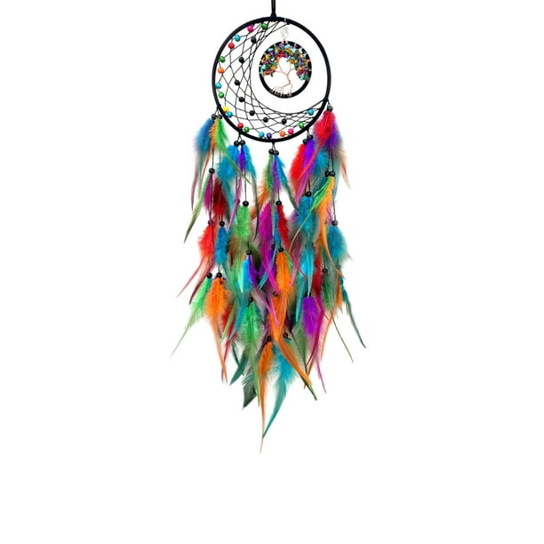 Decoración de la Habitación Dreamcatcher Decoración de la Pared Casa Pluma Colgando Tejido Árbol de la Vida Artesanía Escandinava Decoración de la Habitación Decoración de la Pared Sala de Estar