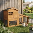 thumbnail image 2 of Kojooin 2-Tier Rabbit Hutch, 54 in Wooden Bunny Cage with Non-Slip Ramp and Removable Tray, Weatherproof Small Animal Hutch for Indoor Outdoor Use, 2 of 7