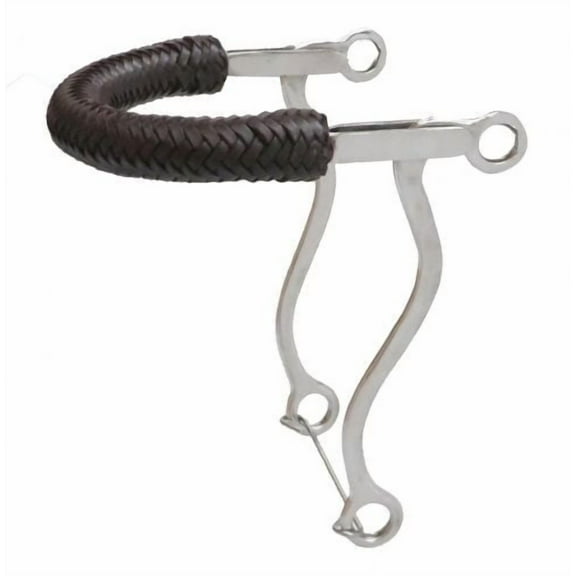 Showman Braided Leather Nose Stainless Steel Hackamore