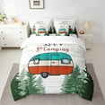 thumbnail image 2 of jejeloiu Let'S Go Camping 7 Pieces Bedding Comforter Set,Cartoon Camper Car Full Bedding Set,Rustic Farmhouse Cabin Fitted Sheet Flat Sheet For Kids,Microfiber Bedroom Decor Reversible, 2 of 8