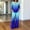 Blue, variant on Floleo Women Gradient Two Piece Co Ord Outfits, V Neck Rollable Long Sleeve Blouse Elastic Waist Wide Leg Pants Casual Matching Suit With Side Pockets (Blue,S)