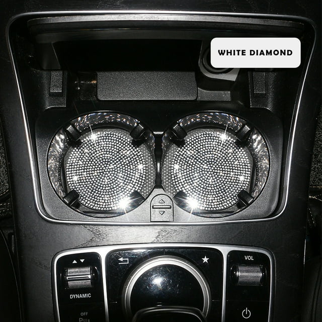 CxhicLuv Car Cup Mats, Vehicle Cup Pads 2.8 Inch Non-Slip, Sparkling, Durable – Perfect for Car Cup Holders, Daily Use Car Owners, Accessory Lovers, White