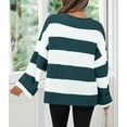 thumbnail image 4 of YOGAFOX Women Oversized Color Block Long Sleeve Pullover Sweater Grey Green XL, 4 of 5