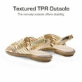 thumbnail image 4 of DAEAM PAIRS Girls Leather Gladiator Braided Flat Open Toe Sandal Boys Girls Toddler Little Kid Big Kid GOLD Size 3, 4 of 6