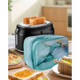 thumbnail image 5 of Fsddascl Teal Marble Small Toaster Cover 2 Slice, Kitchen Appliance Covers, Contemporary Ink Painted Abstract Art Toaster Oven Cover with Loop, Bread Machine Cover Polyester Dust Cover Protection, 5 of 5