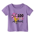 thumbnail image 4 of TZEWGL Tees For Girl Boy Solid Color Letter Printed Round Neck Short Sleeved Blouse For Toddlers size 6-7T, 4 of 4